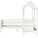 Set Dormeuse e Panca con Tetto Bianco 90x200cm Massello Pino - Foto miniatura 4