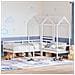 Set Dormeuse e Panca con Tetto Bianco 90x200cm Massello Pino - Foto miniatura 6