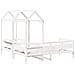 Set Dormeuse e Panca con Tetto Bianco 90x200cm Massello Pino - Foto miniatura 8