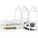 Set Dormeuse e Panca con Tetto Bianco 90x200cm Massello Pino - Foto miniatura 1