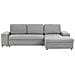 Divano Letto Angolare 3 Posti Hrisey Lino Sintetico Grigio Con Contenitore Lato Sinistro - Foto miniatura 2