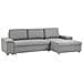 Divano Letto Angolare 3 Posti Hrisey Lino Sintetico Grigio Con Contenitore Lato Sinistro - Foto miniatura 3