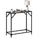 Tavolino Consolle Con Piano In Vetro Nero 80x35x81cm In Acciaio - Foto miniatura 3