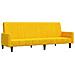 Divano Letto A 2 Posti Giallo In Velluto - Foto miniatura 1