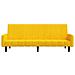 Divano Letto A 2 Posti Giallo In Velluto - Foto miniatura 4