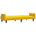 Divano Letto A 2 Posti Giallo In Velluto - Foto miniatura 5