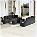Set di Divani da Giardino 11 Pezzi con Cuscini Rattan Poly Nero Acacia, Divano da Giardino a 2 Posti con Cuscini Rattan Poly Nero, Set da Pranzo da Giardino 3 Pezzi con Cuscini Rattan Poly Nero Acacia - Foto miniatura 2