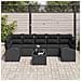 Set di divani da giardino a 8 pezzi con cuscini in polyrattan nero - Foto miniatura 3