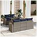 Set Divano da Giardino 6pz con Cuscini Grigio Polyrattan Acacia - Foto miniatura 2