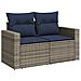Set Divano da Giardino 6pz con Cuscini Grigio Polyrattan Acacia - Foto miniatura 4