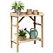 Tavolo da giardinaggio 75x40x90 cm in legno massello di pino - Foto miniatura 3