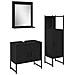 Set di mobile da bagno a 3 pezzi in legno ingegnerizzato effetto rovere nero - Foto miniatura 1