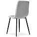 Sedia imbottita TYRA - Elegante tessuto grigio chiaro / Gambe nere x 4 - Foto miniatura 6