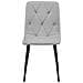 Sedia imbottita TYRA - Elegante tessuto grigio chiaro / Gambe nere x 4 - Foto miniatura 3