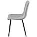 Sedia imbottita TYRA - Elegante tessuto grigio chiaro / Gambe nere x 4 - Foto miniatura 5