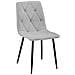 Sedia imbottita TYRA - Elegante tessuto grigio chiaro / Gambe nere x 4 - Foto miniatura 2