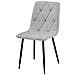 Sedia imbottita TYRA - Elegante tessuto grigio chiaro / Gambe nere x 4 - Foto miniatura 4