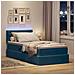 Letto con contenitore e LED Blu Scuro 100 x 200 cm Velluto - Foto miniatura 5