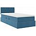 Letto con contenitore e LED Blu Scuro 100 x 200 cm Velluto - Foto miniatura 6