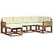 Set di divani da esterno con cuscino 6 pcs Naturale e Crema - Foto miniatura 1