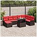 Set Divano da Giardino con cuscino 9 pcs Marrone Poly Rattan - Foto miniatura 2