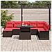 Set Divano da Giardino con cuscino 9 pcs Marrone Poly Rattan - Foto miniatura 3