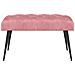 Panchina con bottoni imbottiti Rosa 80 x 40 x 46 cm Velluto - Foto miniatura 4
