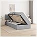 Letto con contenitore LED e materasso Grigio Chiaro 90 x 200 cm - Foto miniatura 4