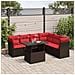 Set Divani da Giardino 7 pz con Cuscini Marrone in Polyrattan - Foto miniatura 2