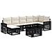 Set Divano da Giardino 8 pz Nero e Bianco Crema polyrattan - Foto miniatura 1