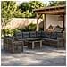 Set Divano da Giardino 10 pz Grigio e Grigio Scuro polyrattan - Foto miniatura 6