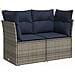 Set di divani 6 pz Grigio e Blu Navy Rattan sintetico e Acciaio - Foto miniatura 2