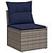 Set di divani 6 pz Grigio e Blu Navy Rattan sintetico e Acciaio - Foto miniatura 5