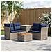 Set di divani 6 pz Grigio e Blu Navy Rattan sintetico e Acciaio - Foto miniatura 10