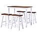 Set Tavolo Da Bar E Sgabelli 5 Pz In Legno Massello - Foto miniatura 2
