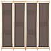 Divisorio A 4 Pannelli Marrone 160x170x4 Cm In Tessuto - Foto miniatura 2