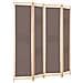 Divisorio A 4 Pannelli Marrone 160x170x4 Cm In Tessuto - Foto miniatura 3