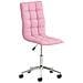 Sgabello da Lavoro Peking, Similpelle | Sgabello Ufficio Imbottito | Sgabello Studio da Scrivania Regolabile e con Ruote Rosa - Foto miniatura 1