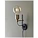Applique Per Interni 1 Luce Ottone, Struttura Nera, E27 - Foto miniatura 3