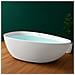 Vasca Da Bagno Free Standing Lisa Artificial Stone Bianco Opaco Matt *** Misure : L150x76x54 Cm - Foto miniatura 4