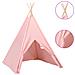 Tenda Tipi per Bambini con Borsa Rosa Microfibra 120x120x150cm - Foto miniatura 1