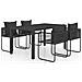 Set Da Pranzo Da Giardino 5 Pz In Rattan Pvc Nero - Foto miniatura 1