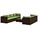 Set Divani Da Giardino 8 Pz Con Cuscini In Polyrattan Marrone - Foto miniatura 1