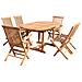 Tavolo Da Giardino Ovale E 4 Sedie E 2 Poltrone In Teak Kajang - Foto miniatura 8