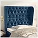 Testiera Ad Orecchio Blu Scuro 93x23x118/128 Cm In Velluto - Foto miniatura 1
