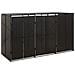 Copribidone Triplo Nero 207x80x117 Cm In Polyrattan - Foto miniatura 1