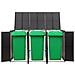 Copribidone Triplo Nero 207x80x117 Cm In Polyrattan - Foto miniatura 2