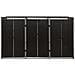 Copribidone Triplo Nero 207x80x117 Cm In Polyrattan - Foto miniatura 3