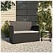 Panca da Giardino con Cuscini Nera 105 cm in Polyrattan - Foto miniatura 1