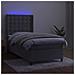 Letto A Molle Materasso E Led Grigio Chiaro 80x200 Cm Velluto - Foto miniatura 7